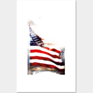 US Flag Totally Glitched Posters and Art